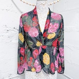 NWOT RACHEL Rachel Roy Vaughn Twisted Sheer Blouse size 0